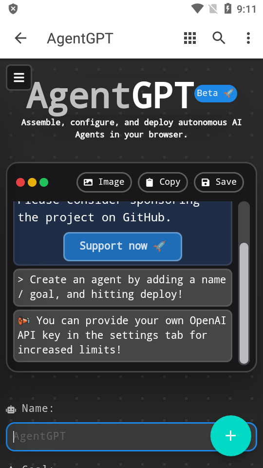 AgentGPT安卓手机版(AutoGPT部署版)